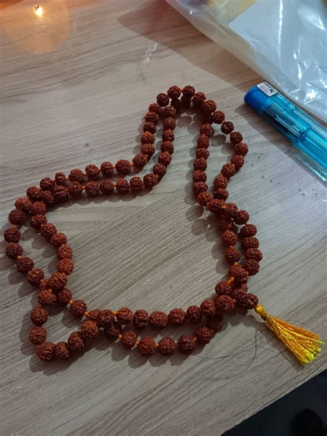 Ani Divine Original Rudraksha Mala (Brown, 7-8mm) with Certificate for ...