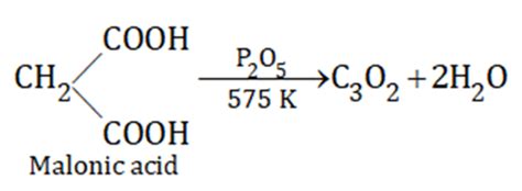 Which oxide of carbon is obtained when malonic acid is heated with P2O5 ...