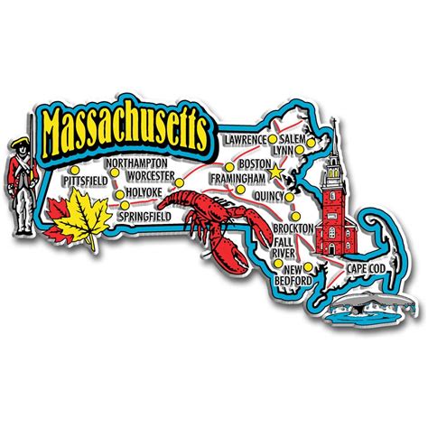 Buy Massachusetts State Jumbo Map Magnet Online at Low Prices in India ...