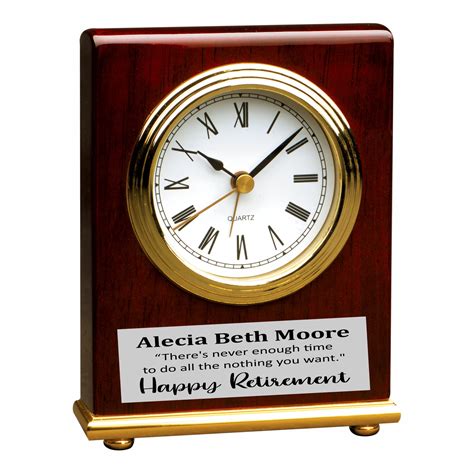 Rectangle Clock with Metal and Rosewood Piano Finish Wood, Retirement ...