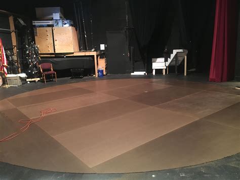 Laid down a Masonite floor in a circle to give the spinning set a ...