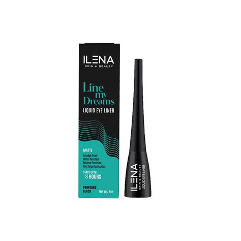 ILENA Line My Dreams Liquid Eye Liner, Matte Black, 8 Hours Smudge-Pro ...