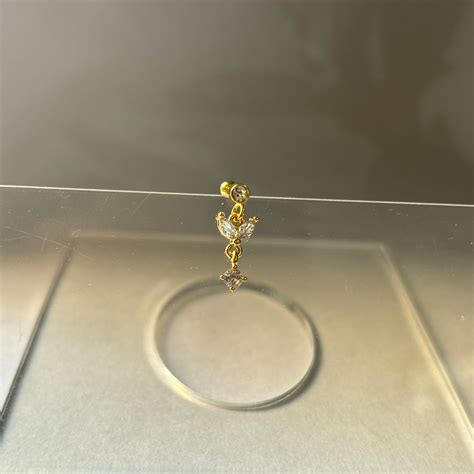 Hanging Double leaf studs (ball screw) single piece – ANANTA JUELS