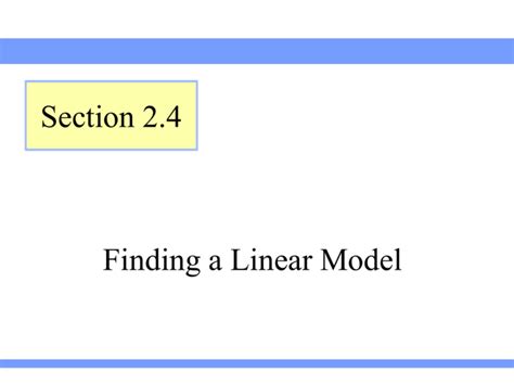 Finding a Linear Model 的图像结果