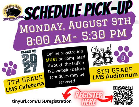 Incoming 7th & 8th Grade Student Pickup | Lufkin Middle School