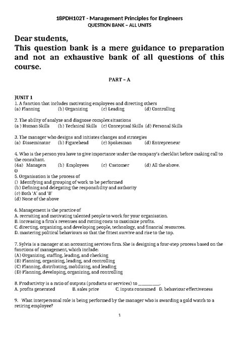 Question bank - PART – A }UNIT 1 1. A function that includes motivating ...