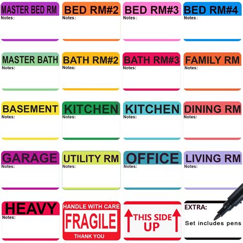 Buy 500 pcs 20 Designs Home Moving Labels for Boxes/Packing Labels for ...