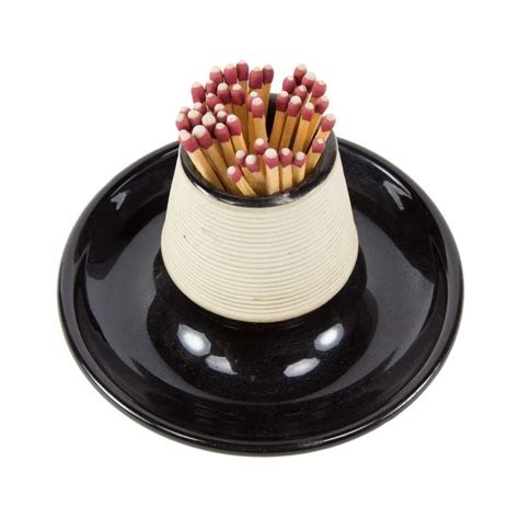 Antique Porcelain Match Holder and Striker For Sale at 1stDibs