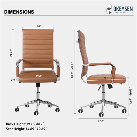 Buy Okeysen Office Desk Chair, Ergonomic Leather Modern Conference Room ...