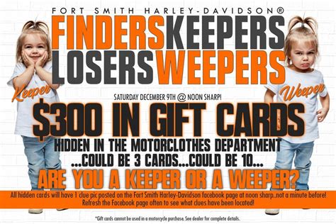 Finders Keepers, Losers Weepers!, Fort Smith Harley-Davidson, December ...