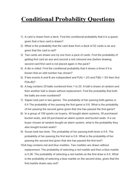 Image result for Conditional Probability Solved Question