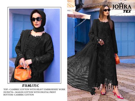 JOHRA TEX DESIGN NO - JT - 173 BC CAMBRIC COTTON HEAVY EMBROIDERED WORK ...