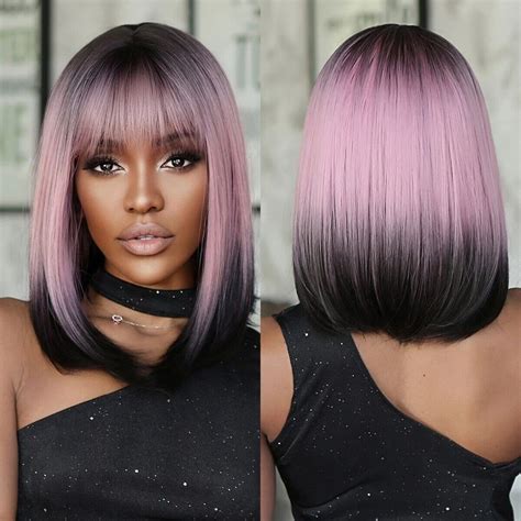 Short Black And Purple Ombre Hair