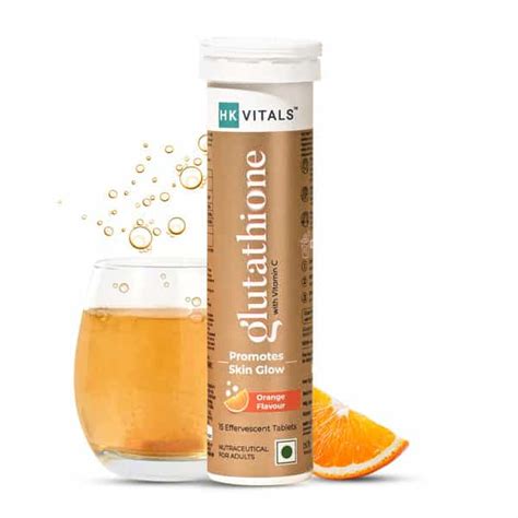 Buy HEALTHKART HK VITALS GLUTATHIONE - 15 EFFERVESCENT TABLETS, ORANGE ...