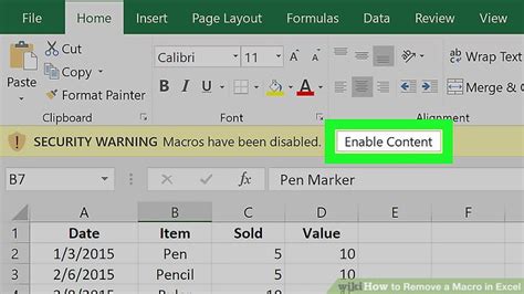 Image result for Remove Macro Excel
