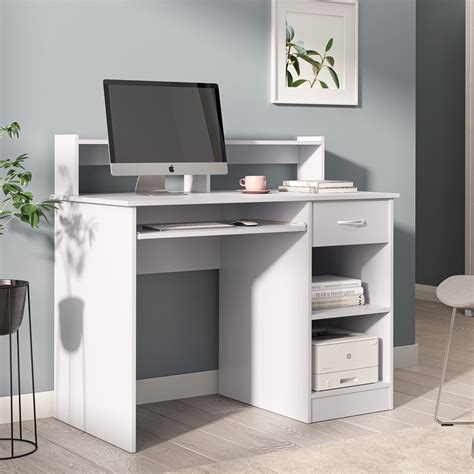 Small White Computer Desk 的图像结果