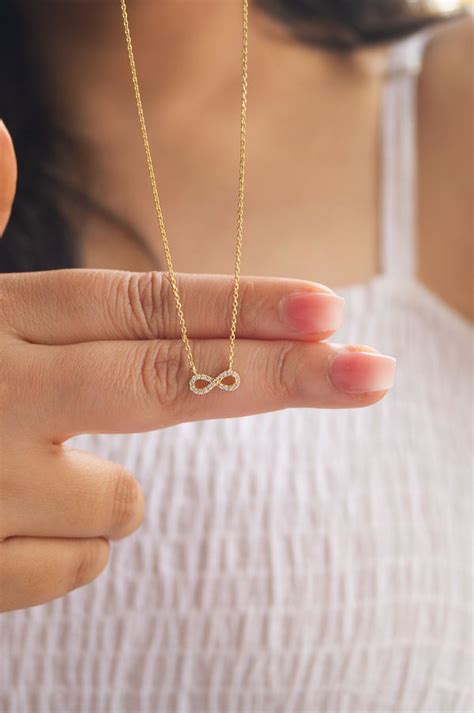 Pretty Tiny Infinity Gold Plated Sterling Silver Chain Necklace | 925 ...