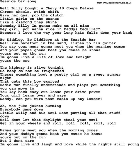 Image result for Bruce Springsteen Seaside Bar