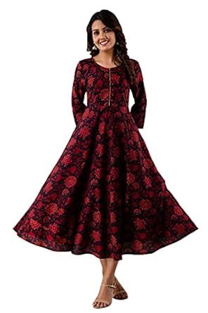 Rapsodia Cotton Floral Printed Anarkali Kurta, Floral Print Flared ...