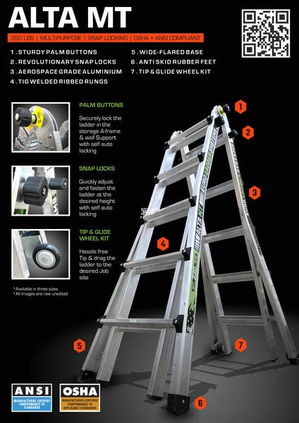 Euro SnapLock Made in USA Alta MT 26 - 6 ft to 24 ft Aluminium Multipu ...