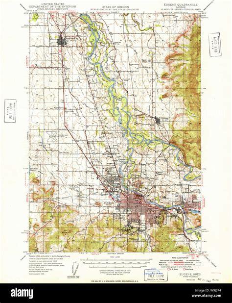 Map of eugene oregon hi-res stock photography and images - Alamy