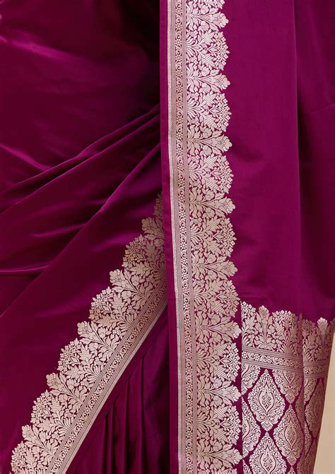 Buy Peacock Blue Zariwork (Gold) Banarasi Silk Saree - Koskii