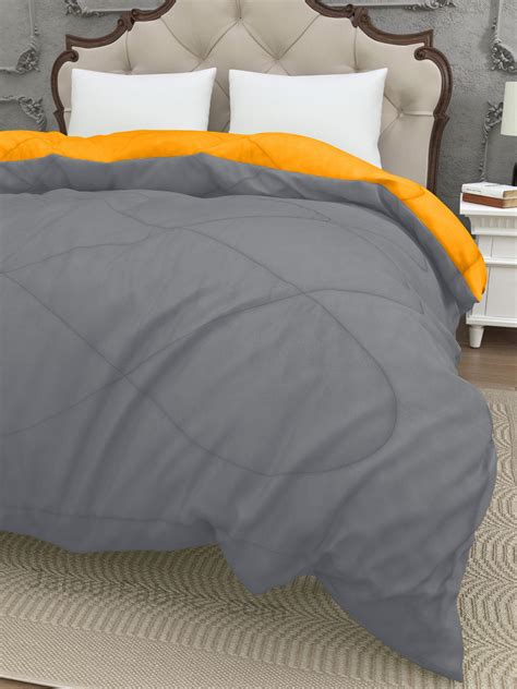 Grey-Mango Yellow Double Bed Comforter – JaipurFabric®