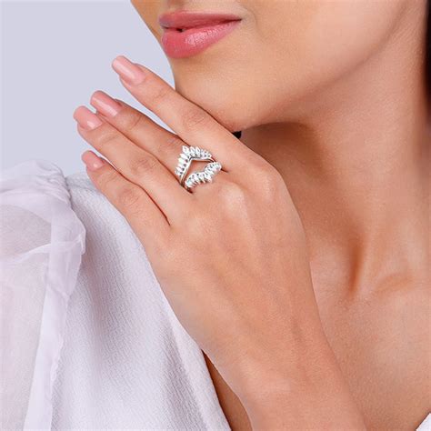 Silver Layered Zirconia Statement Ring – GIVA Jewellery