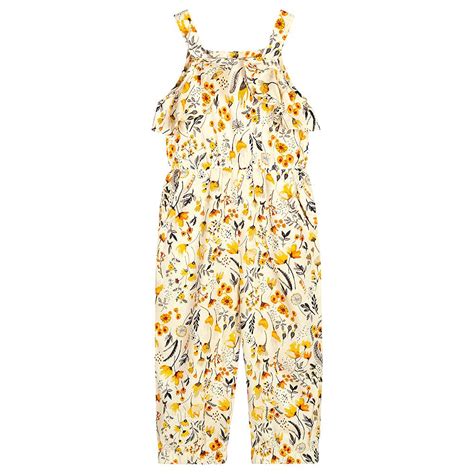 Hopscotch Girls Cotton Budding Bees Floral Jumpsuit in Blue Colour for ...