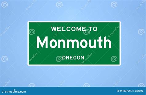 Monmouth, Oregon City Limit Sign. Town Sign from the USA. Stock ...