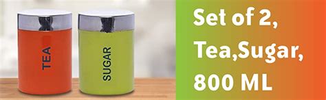 Buy BOXY Stainless Steel Matt Canister Set of 2 (Tea,Sugar ...