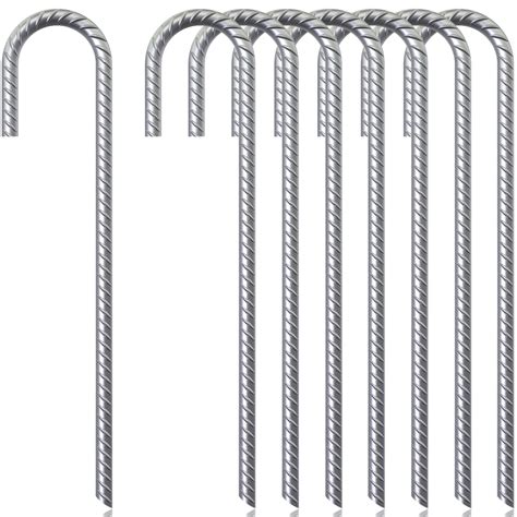 Buy J Hook Rebar Stakes 12 Inch (12 Pack) - Rebar Ground Anchors ...