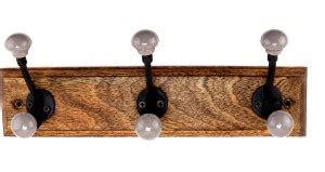 Two Moustaches Wall Mounted 3 Designer Finished Hooks with Ceramic ...