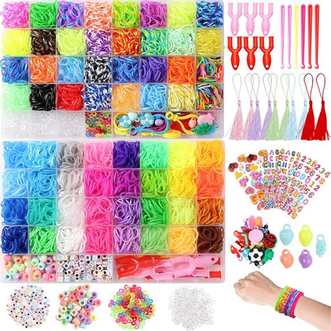 Amazon.com: XKDOUS 64 Colors Rubber Band Bracelet Kit, Bracelet Making ...