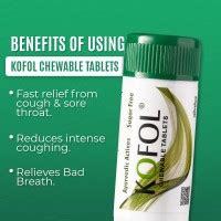 Kofol Ayurvedic Chewable Tablets | Quick Relief for Sore Throat & Dry ...