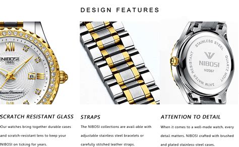NIBOSI Women Watches Analogue Wrist Watches Stainless Steel Watches for ...
