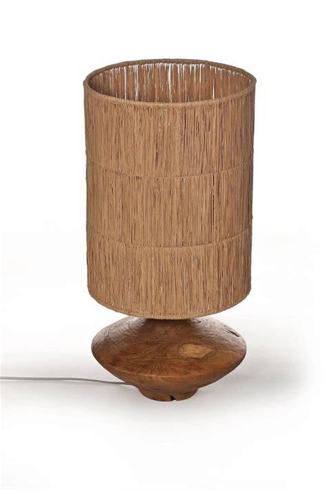 Natural Aura Wooden Base Table Lamp