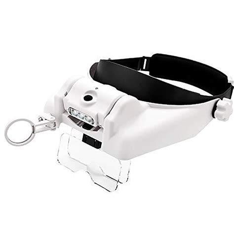 HunterBee LED Headlight Head-Mounted Magnifying Glass Glasses Sun Visor ...