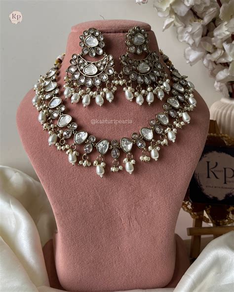 Raha Reverse American Diamond Neckset – Kasturi pearls