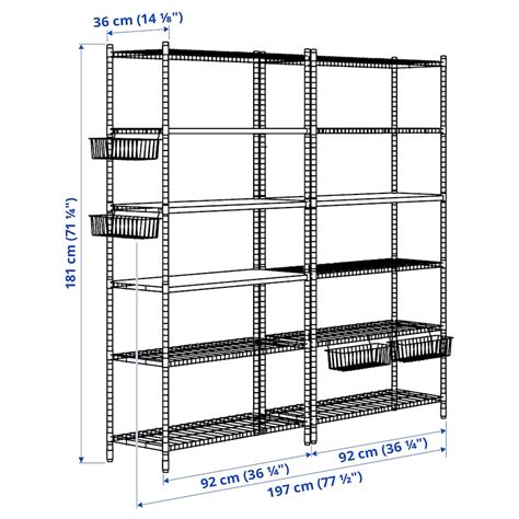 OMAR 2 shelf sections, 197x36x181 cm (771/2x141/8x711/4") - IKEA