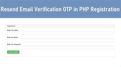 How to send email otp verification in php after registration