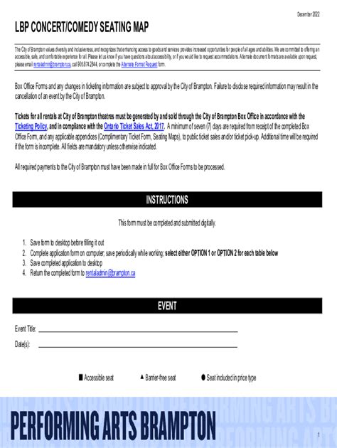Fillable Online LBP Concert Comedy Seating Map Form Fax Email Print ...