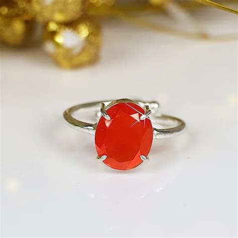 Reiki Crystal Products Natural Carnelian Ring, Carnelian Gemstone Ring ...