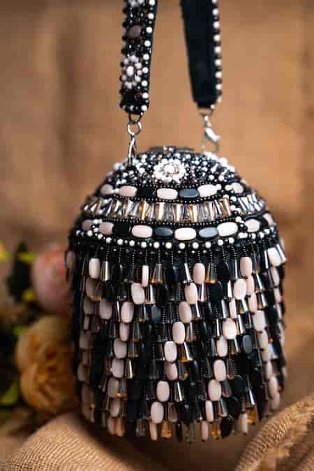 Buy Cream Beads Serenity Overload Embellished Potli Bag by Nayaab By ...