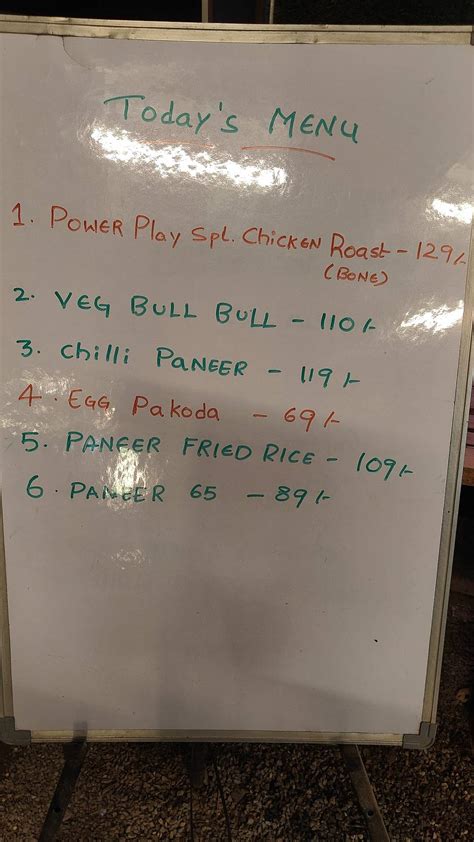 Menu at Power Play Cafe, Dhone