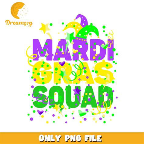 Mardi gras squad font design png, mardi gras vacation png – DreamSVG Store