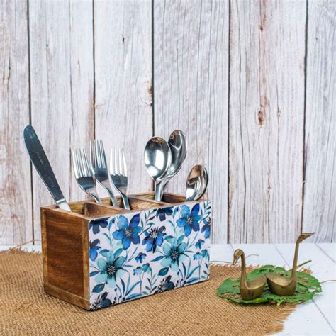 Buy Hand Painted Wooden Cutlery Holders Online | Studio Decorai