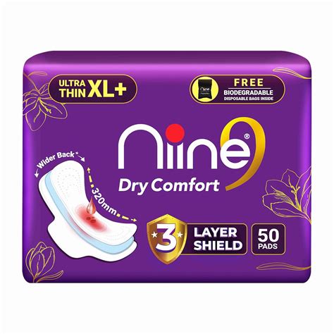 Buy NIINE Dry Comfort Ultra Thin XL+ Sanitary Napkins for Heavy Flow ...