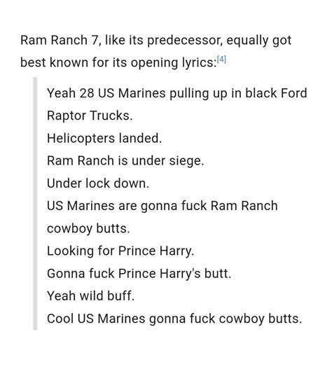 Ram Ranch 7's lyrics, in case you were wondering. : r/gamegrumps