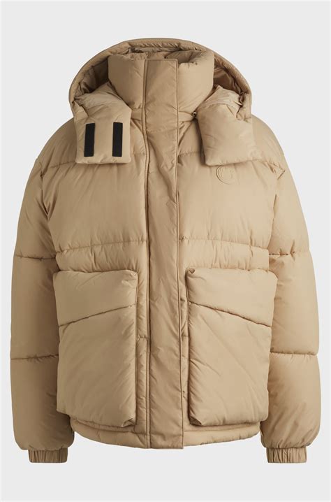 HUGO - Padded jacket with detachable hood - Light Beige